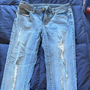 Jennifer Lopez Blue Distressed Skinny Jeans